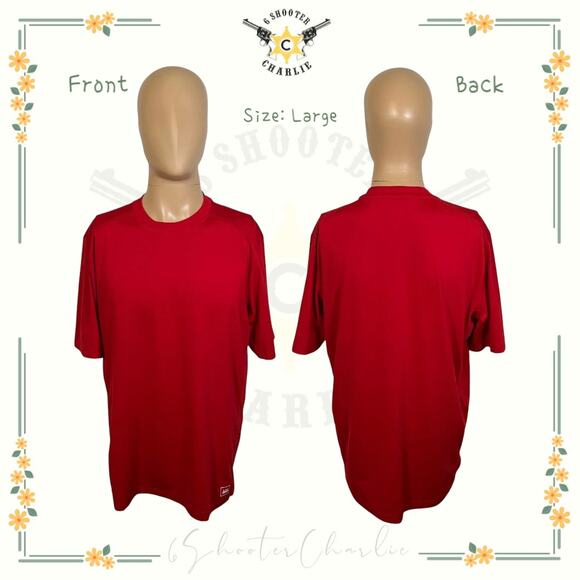 REI Co-Op Mens Athletic Short Sleeve T-Shirt Outdoors Recycled Polyester Red LG - Picture 1 of 6